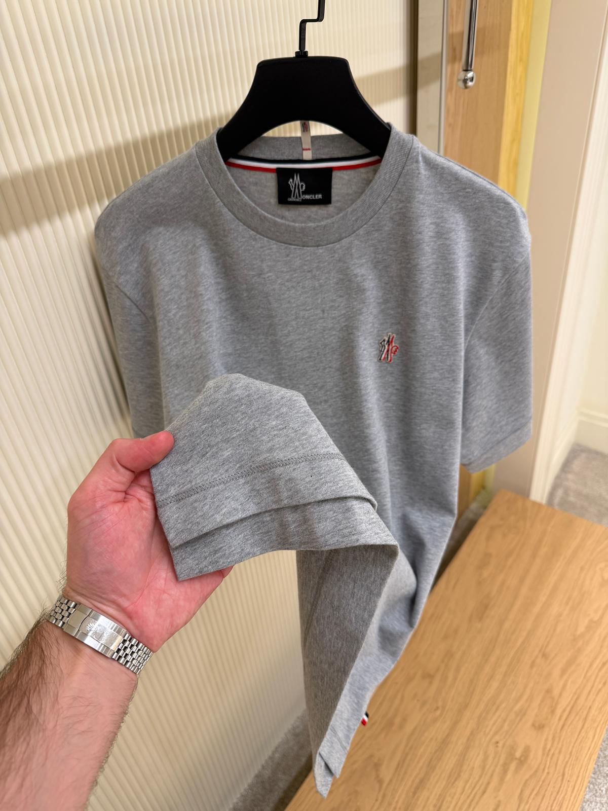 MONCLER Logo Patch Cotton T-Shirt - Image 3