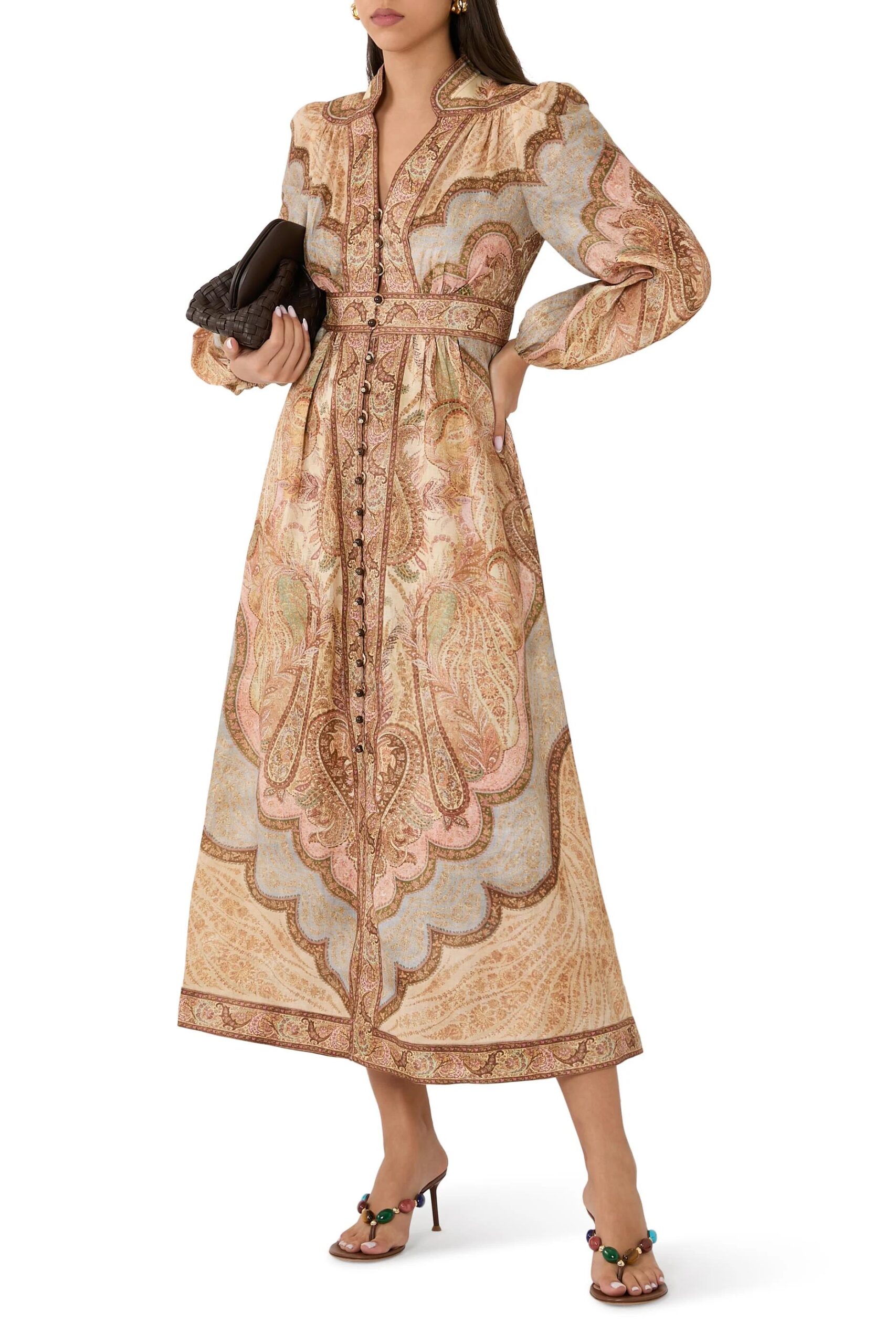 ZIMMERMANN Wanderlust Plunge Midi Dress - Image 3