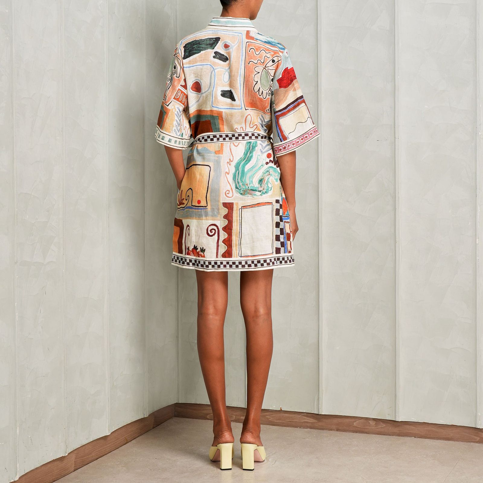 ALEMAIS Multicolour Michelle Belted Mini Dress - Image 2