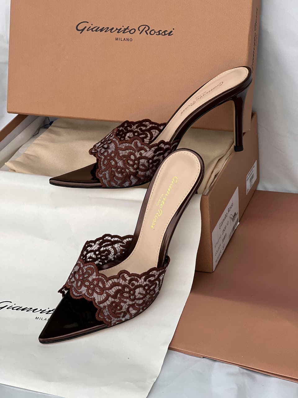 Gianvito Rossi Yvonne 85 Lace Mules
