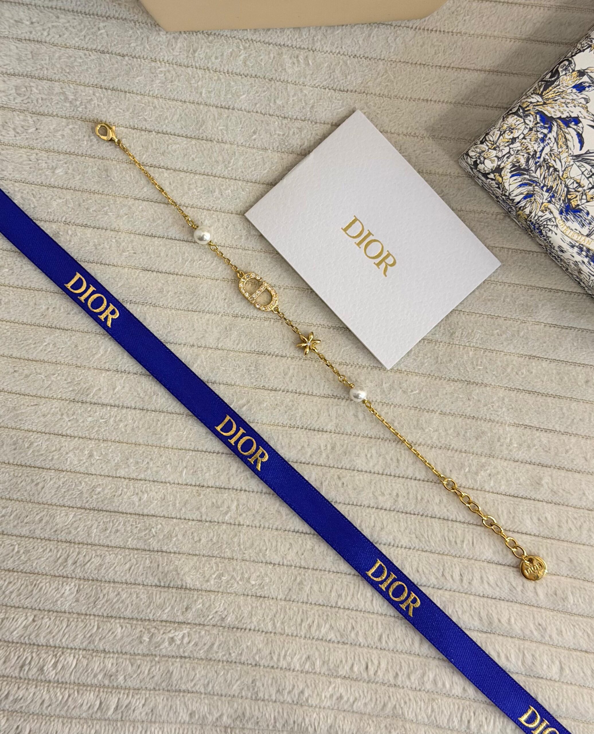 Dior Clair D Lunes Faux Pearl Gold Tone Set - Image 3