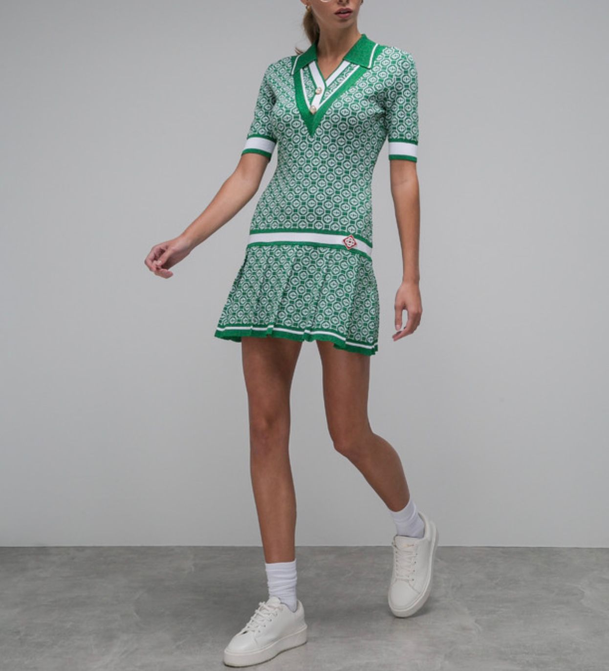 Casablanca - Green logo dress - Image 3