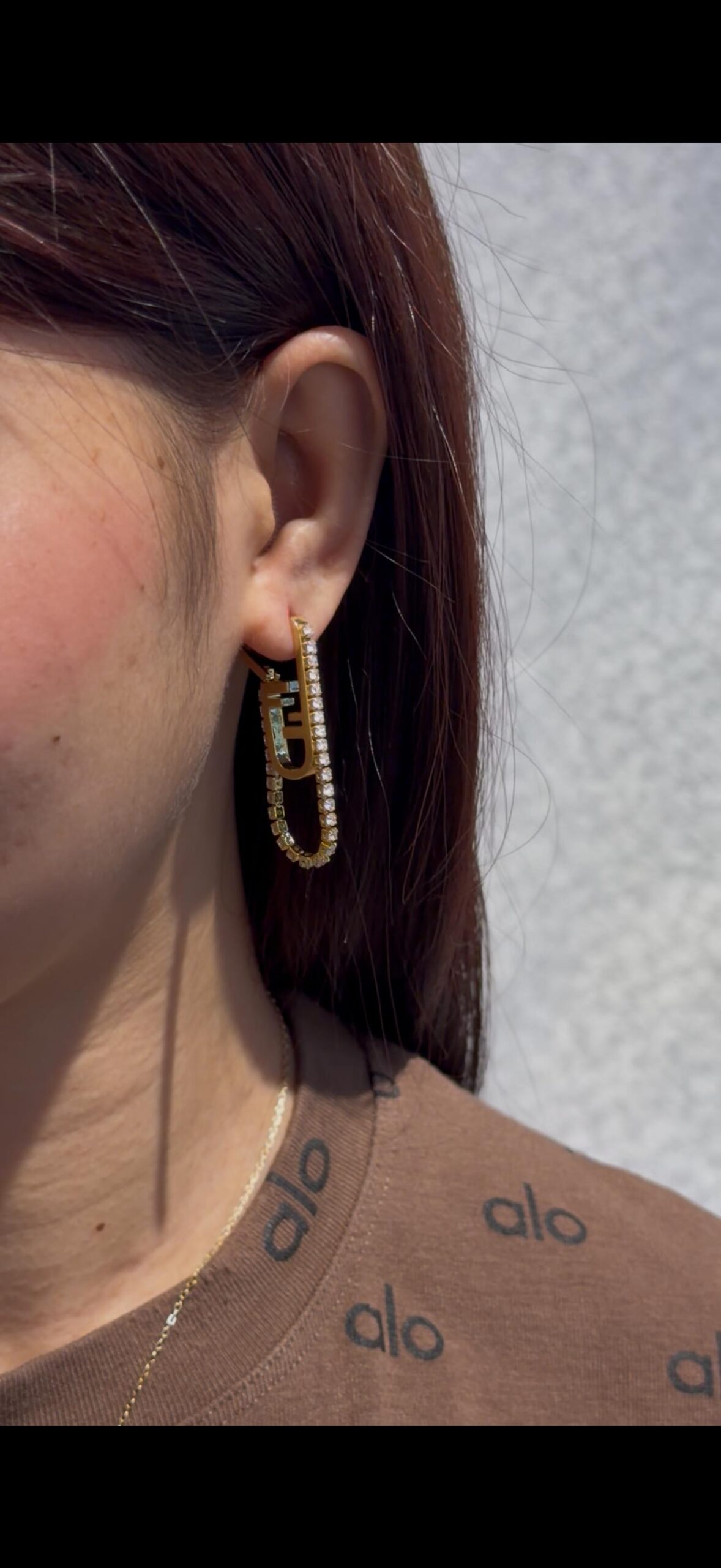 FENDI O'Lock-motif Crystal Earrings | Gold - Image 5