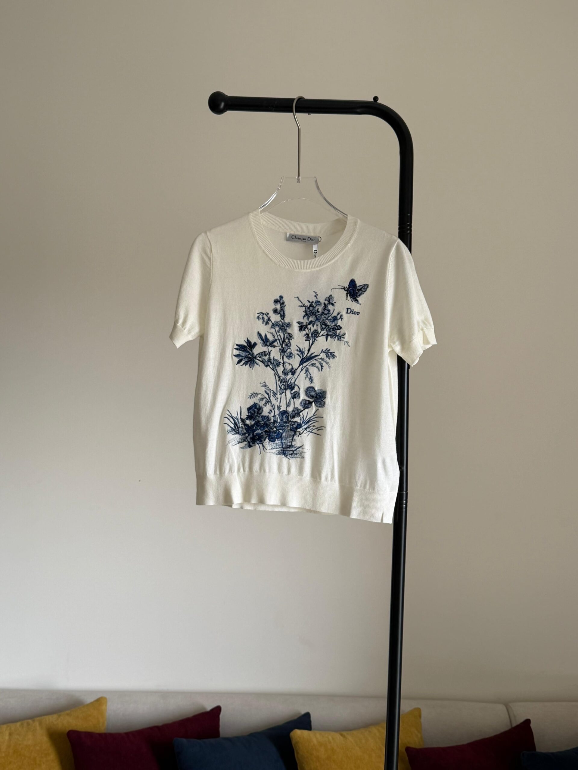 Dior Short-Sleeved Embroidered Sweater - Image 3