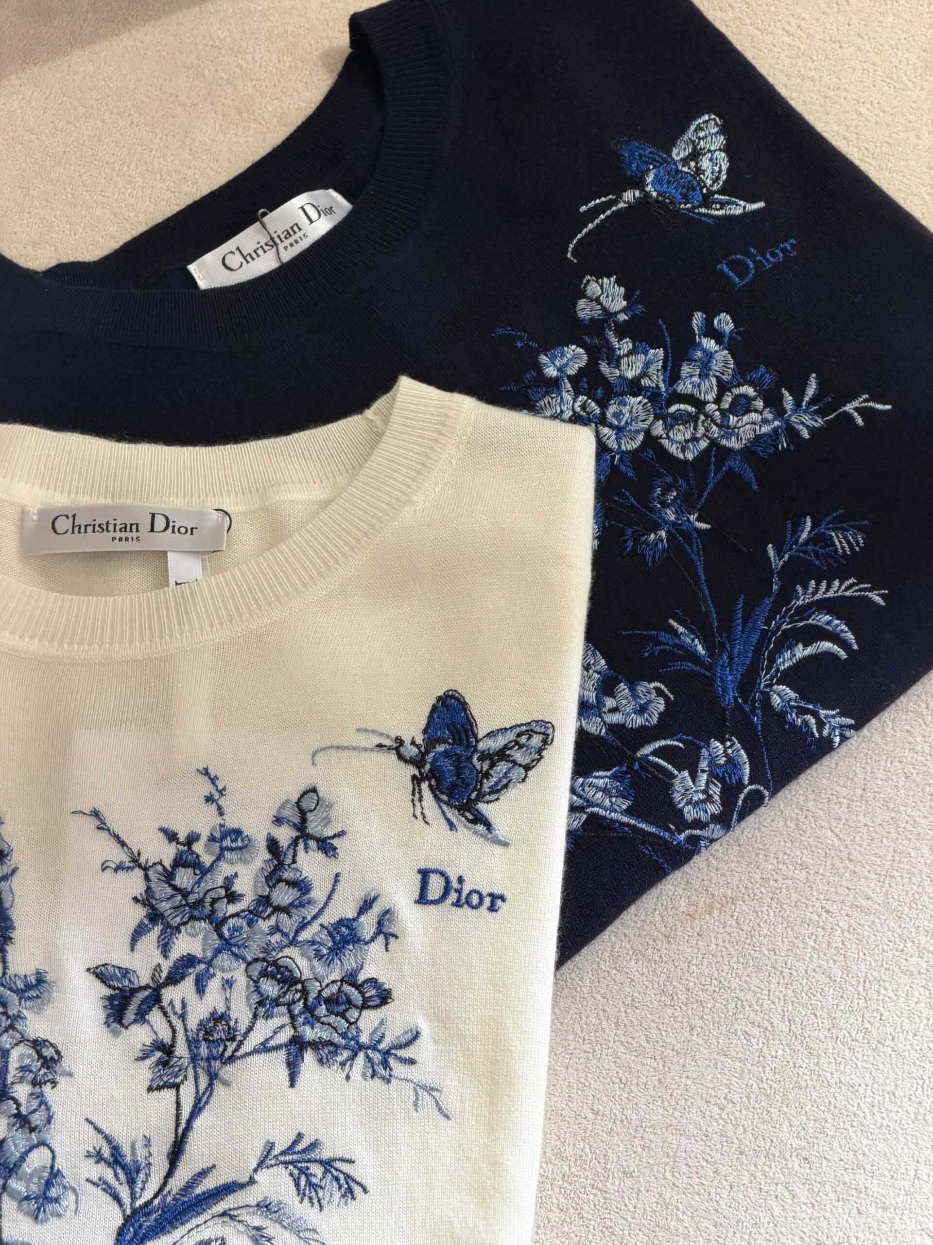 Dior Short-Sleeved Embroidered Sweater - Image 2
