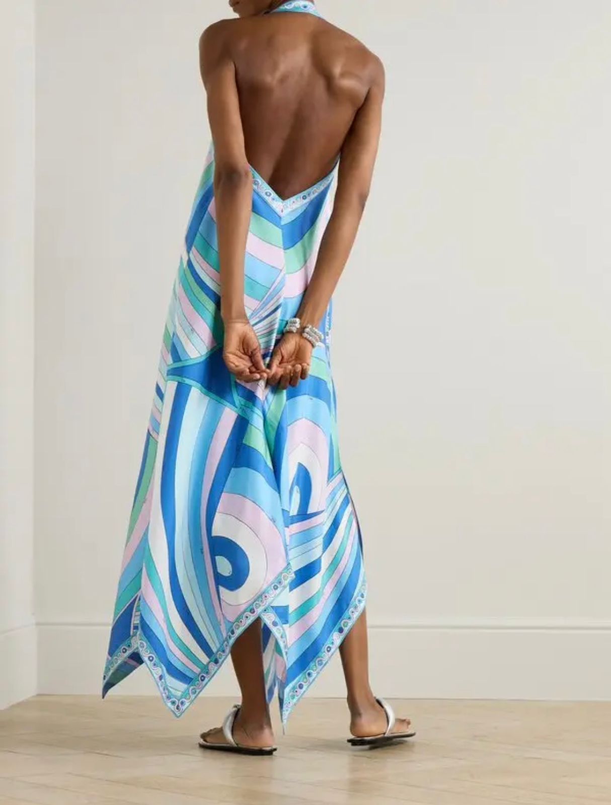 PUCCI Iride-Print Halterneck Silk Dress - Image 2