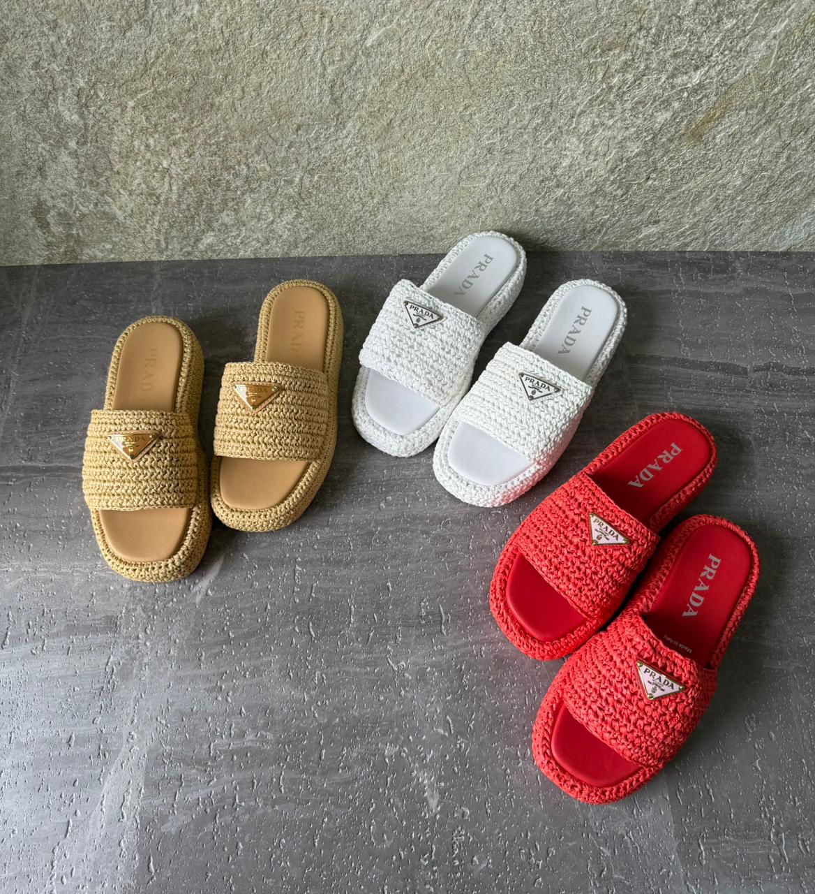 Prada Crochet Flatform Slides - Image 4