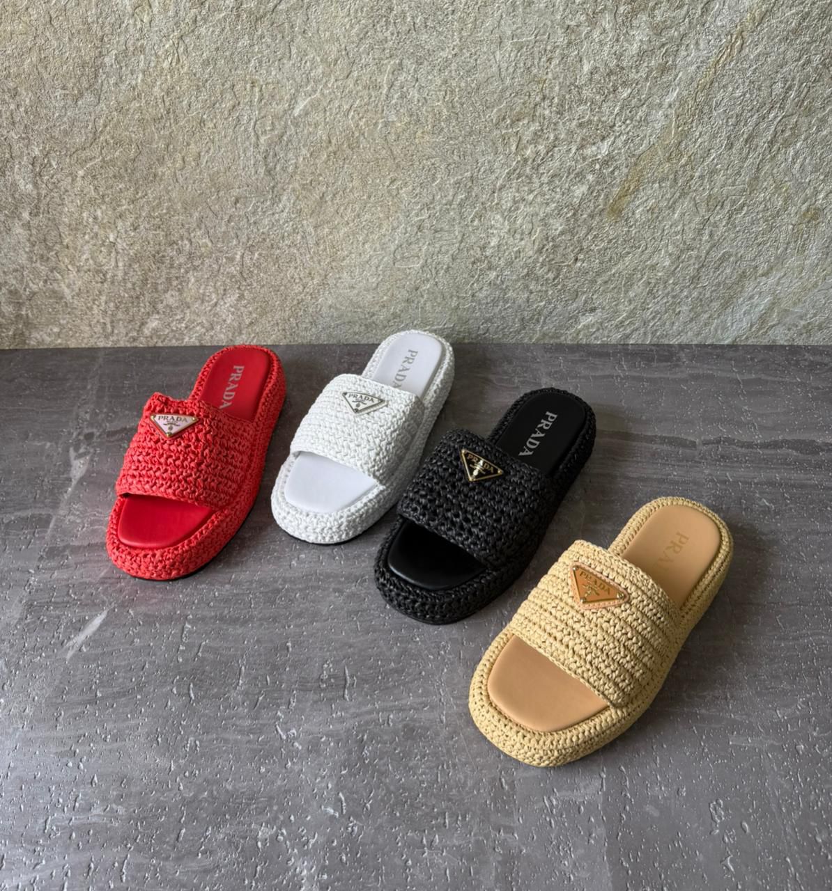 Prada Crochet Flatform Slides - Image 3