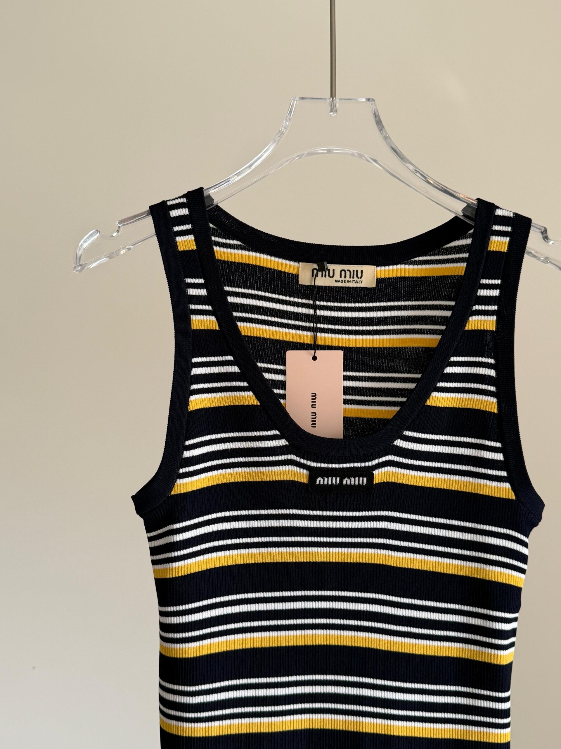 Miu Miu Cotton Stripe Tank Top - Image 3