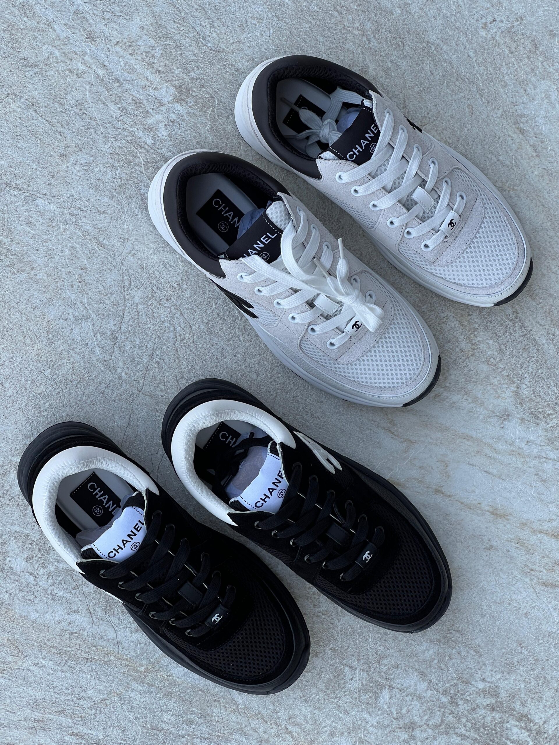 Chanel Trainers In Mesh Suede And Grained Calfskin - Image 3