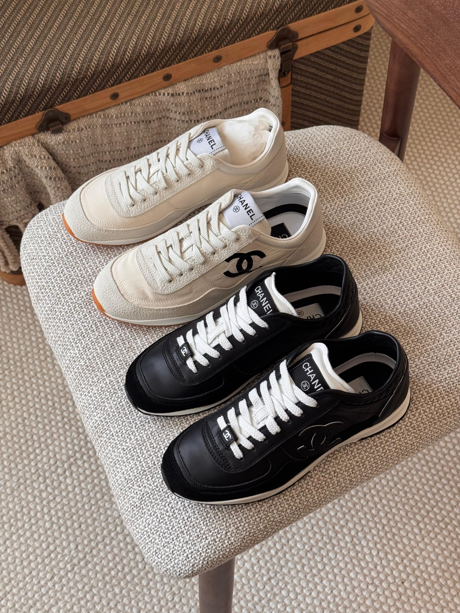 Chanel Trainers in Fabric and Embossed Suede Calfskin - Image 4