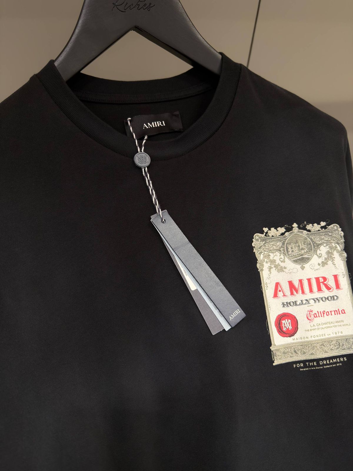 AMIRI Black Cotton Chateau Stamp T-Shirt