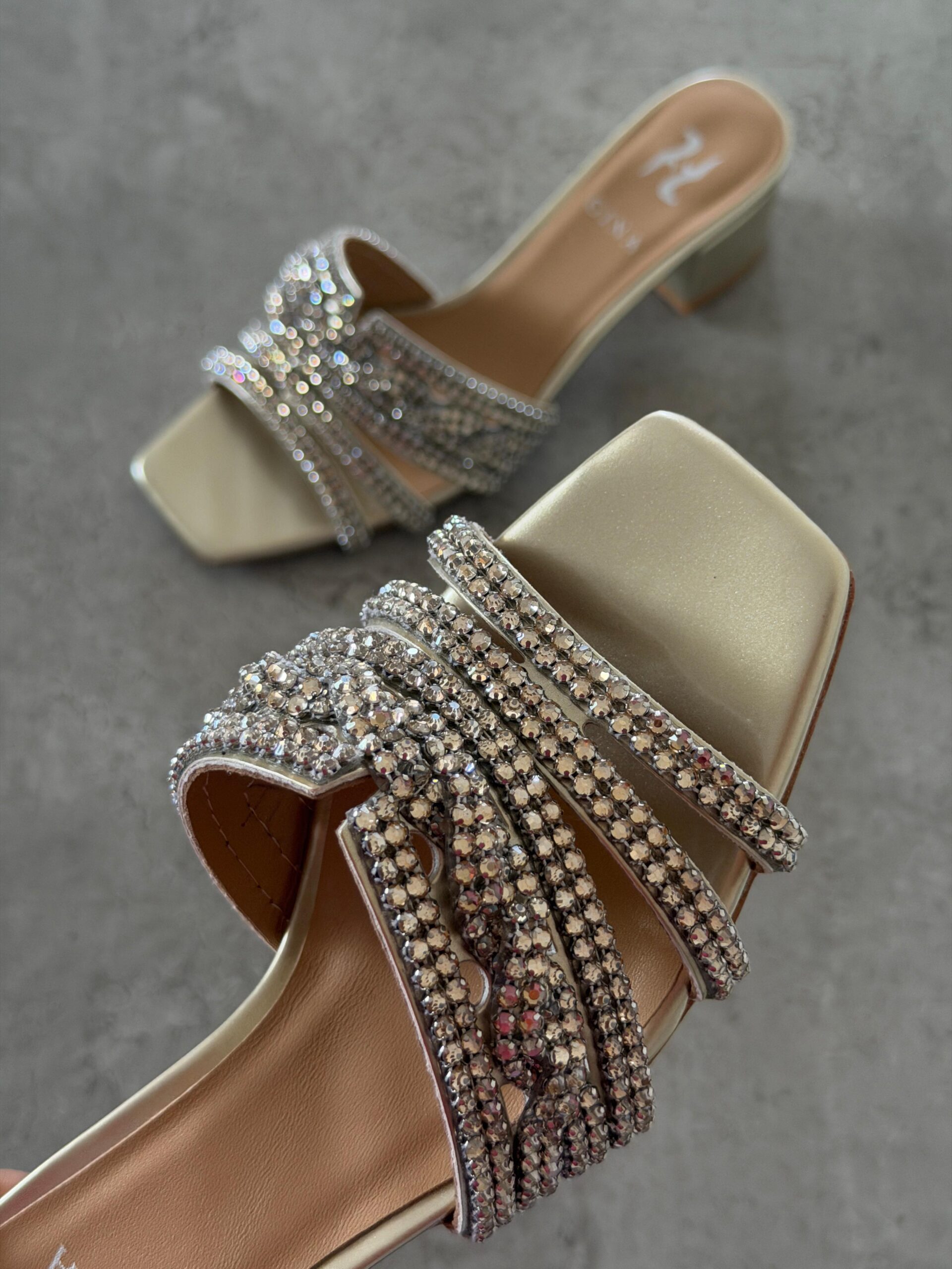Gina Leather Embellished Roma Mules 35 - Image 5