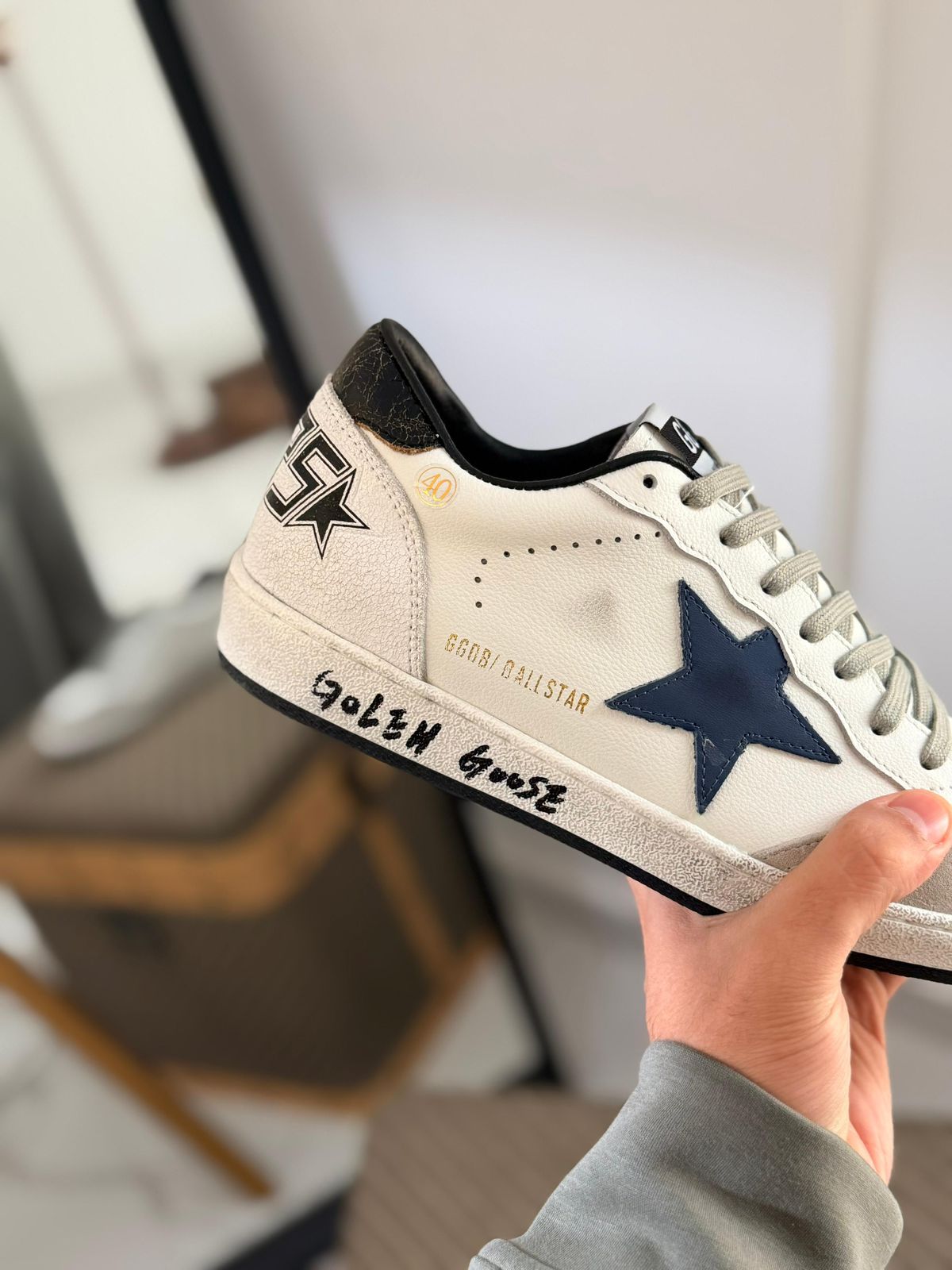 Golden Goose Leather Ball Star Sneakers - Image 3