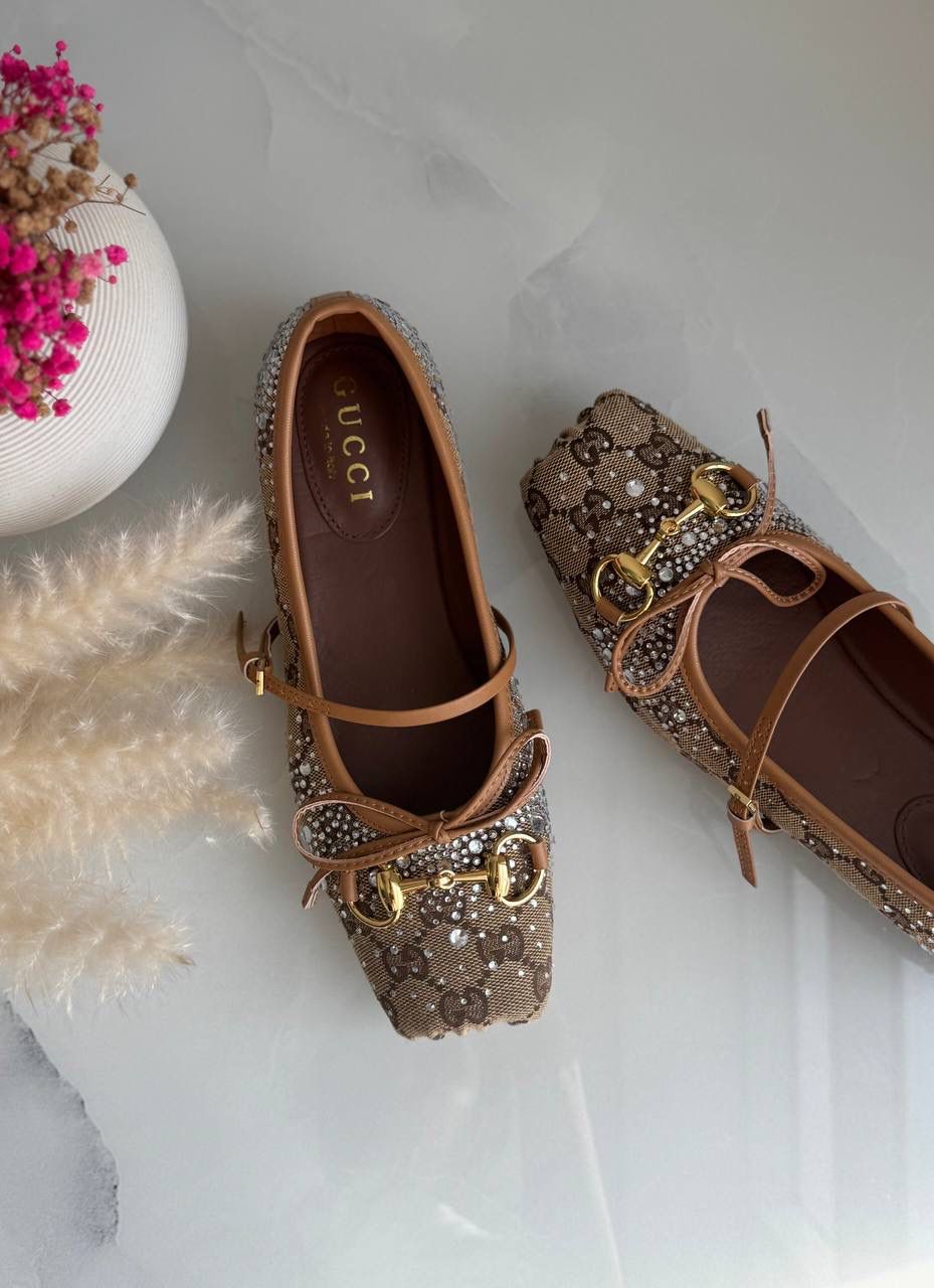 Buy Gucci Burgundy Horsebit Ballerina Flats - Image 14