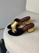 Chanel Leather CC Sandals