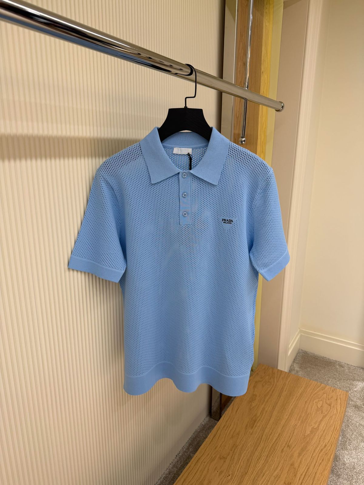 Prada Neutral Logo Polo - Image 4