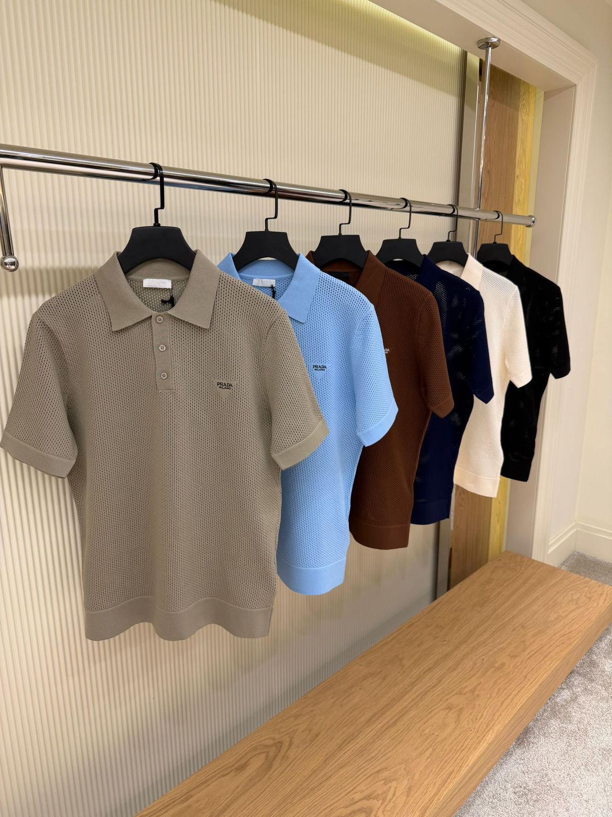 Prada Neutral Logo Polo - Image 2