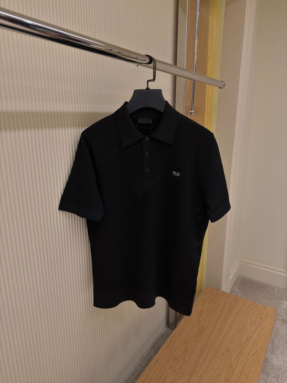 Prada Neutral Logo Polo - Image 3