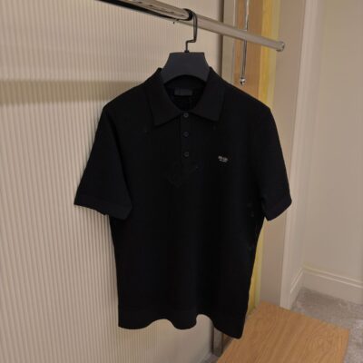 Prada Neutral Logo Polo
