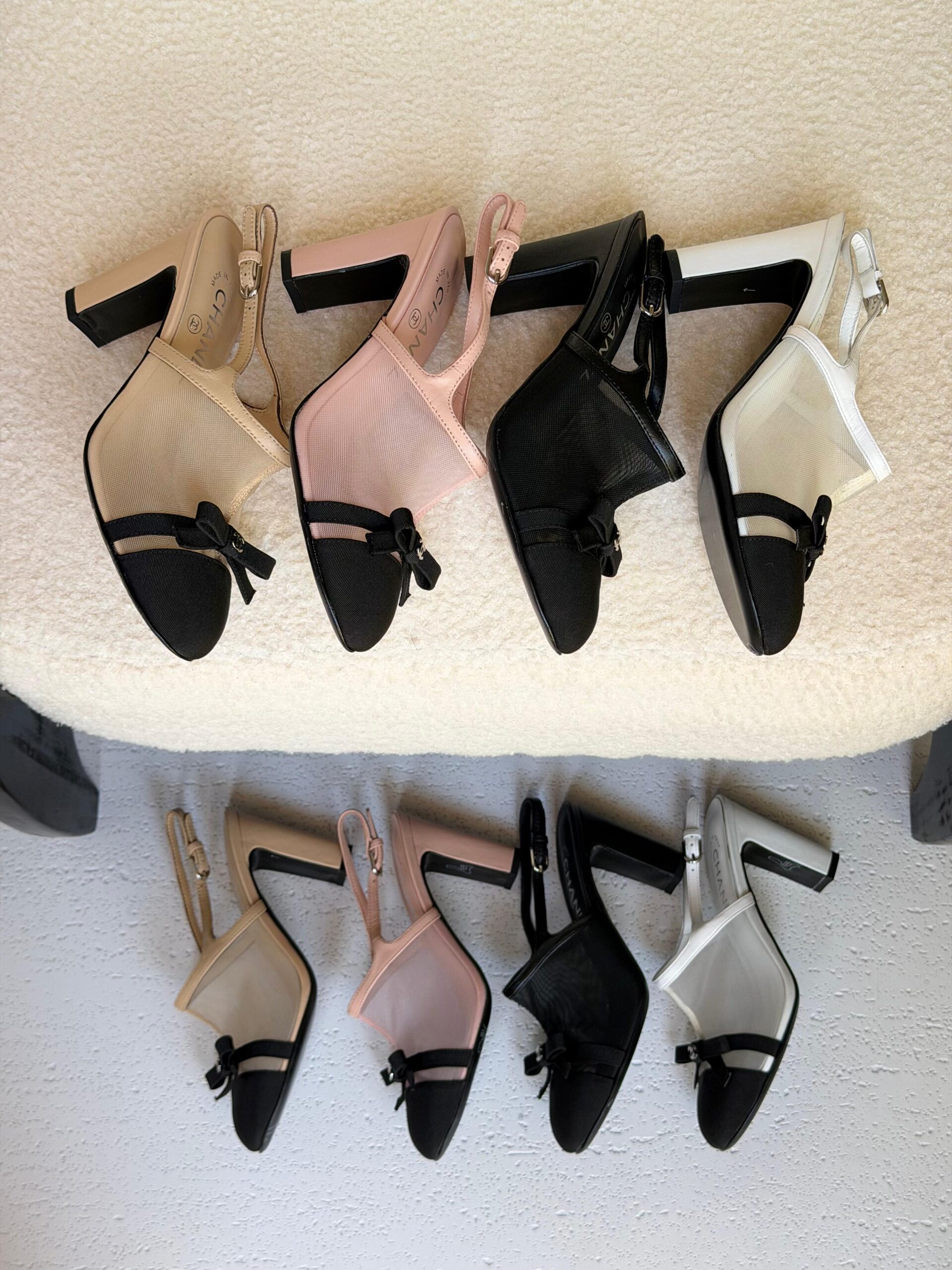 Chanel Heeled Slingbacks in Mesh and Grosgrain - Image 19