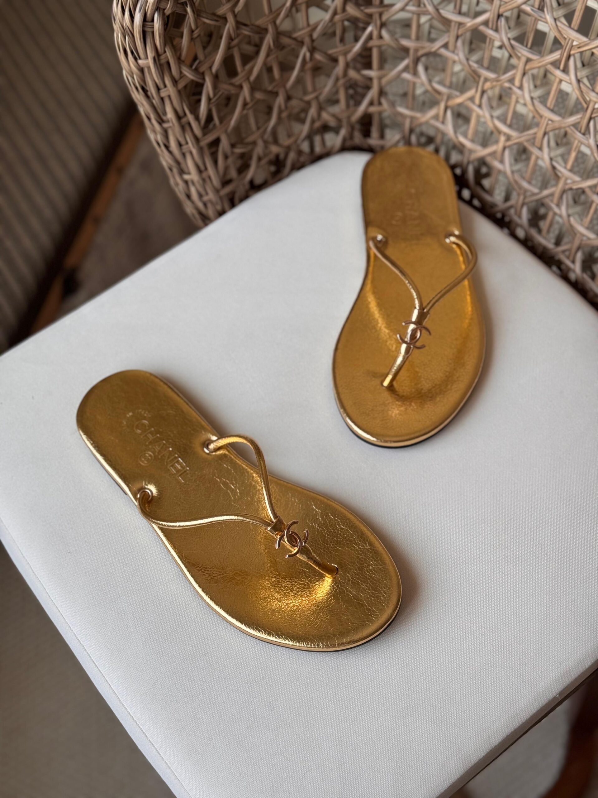 Chanel Thongs calfskin