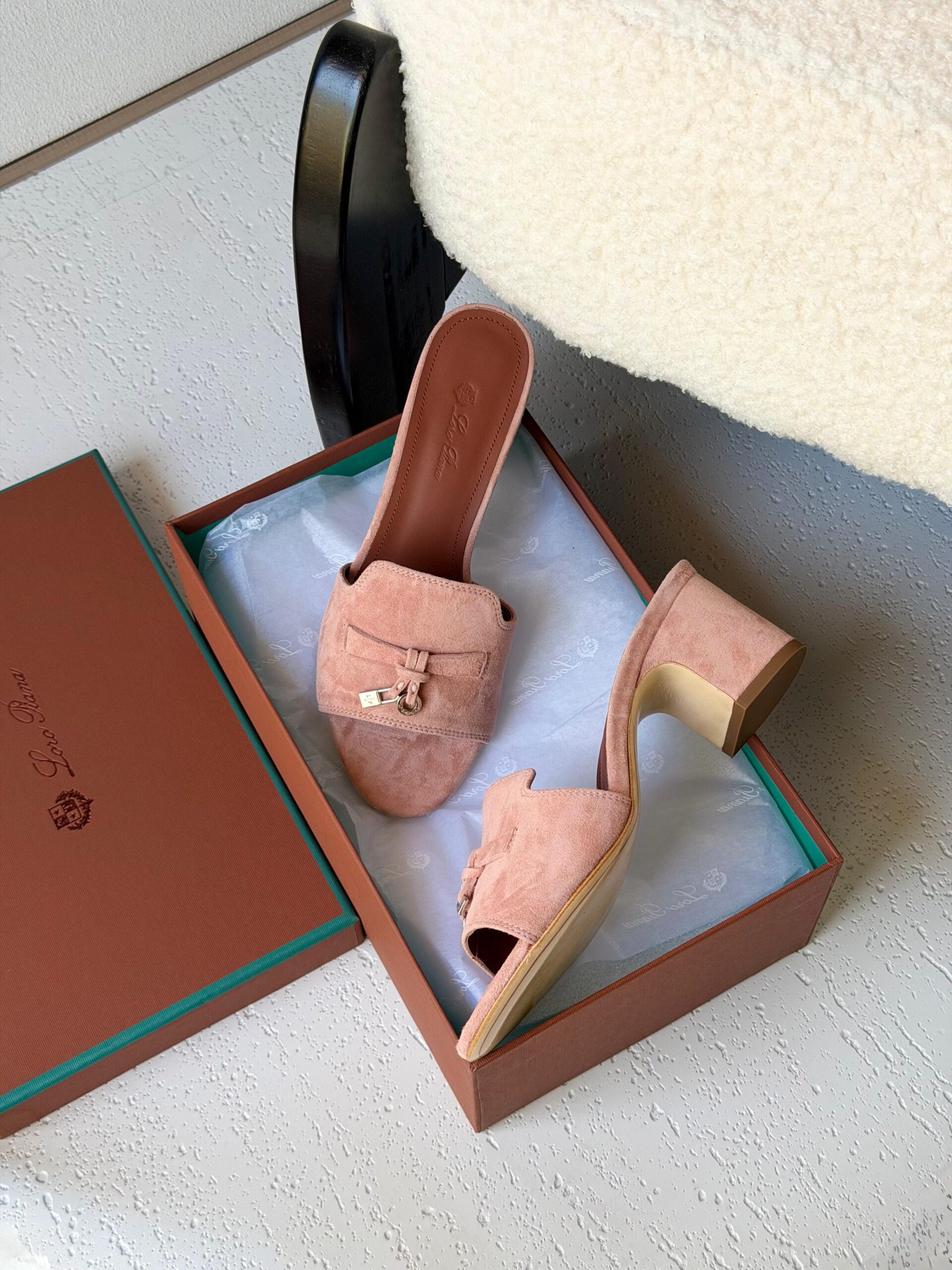 Loro Piana Summer Charms 55 Mule Sandals in Suede Goatskin - Image 36
