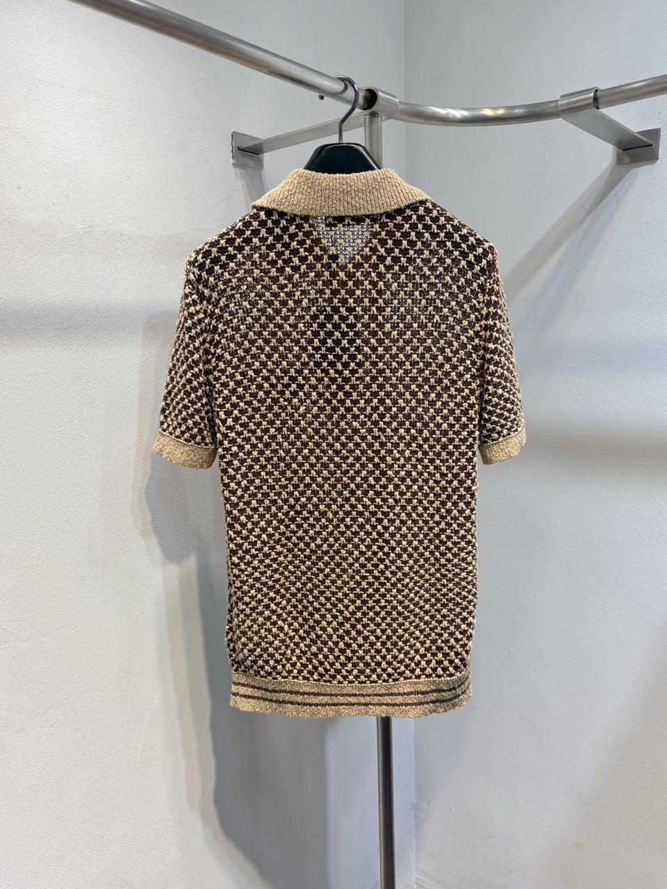 LV Short-Sleeved Knitted Mesh Polo - Image 2