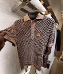 LV Short-Sleeved Knitted Mesh Polo